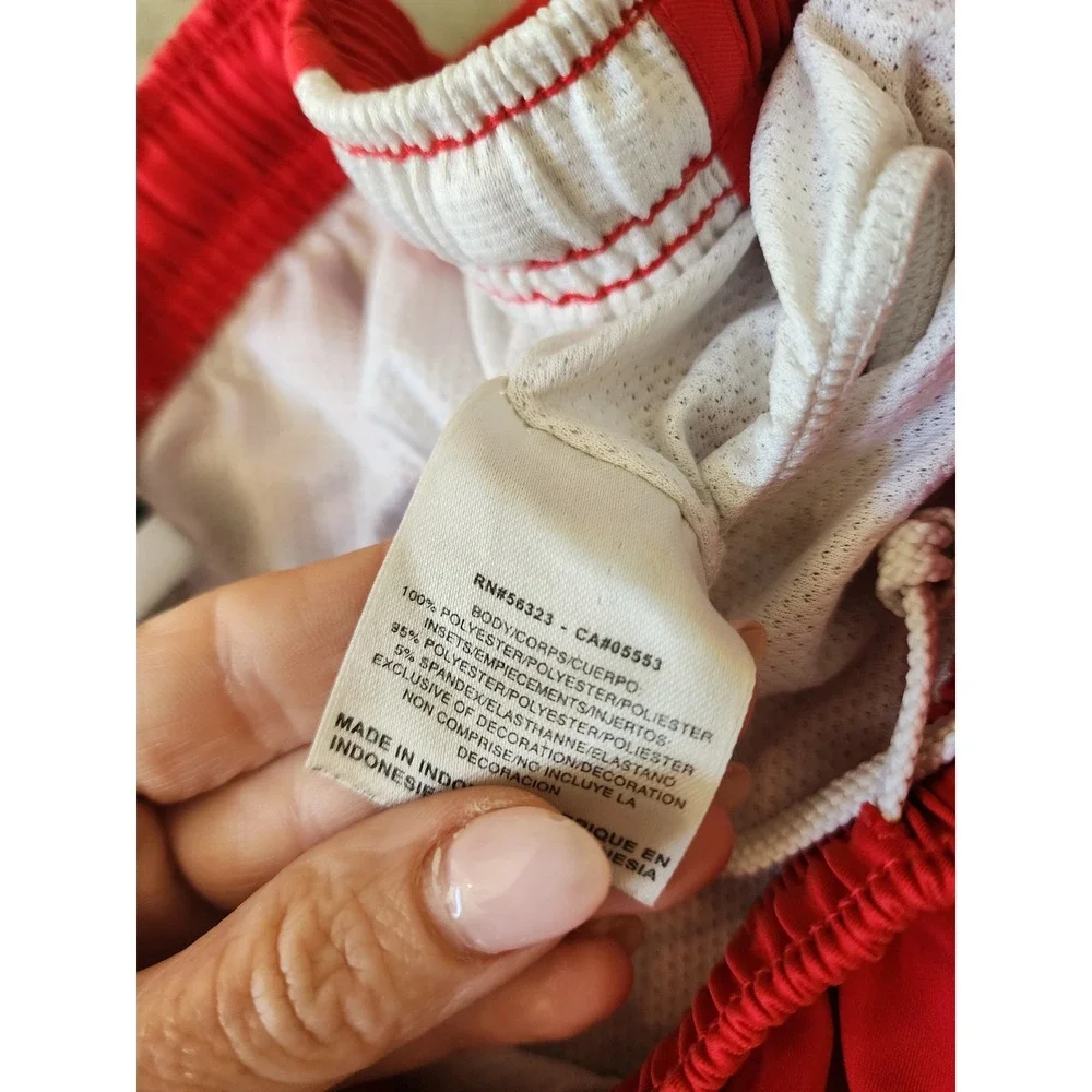 Nike Dri-FIT Tempo Red White Mesh Running Shorts Womens Small